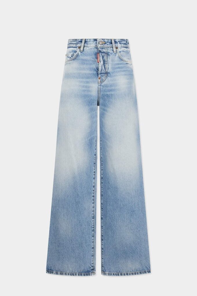 Baggy-Jeans med lys diagonalvask Baggy-Jeans med lys diagonalvask
