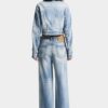 Baggy-Jeans med lys diagonalvask Baggy-Jeans med lys diagonalvask