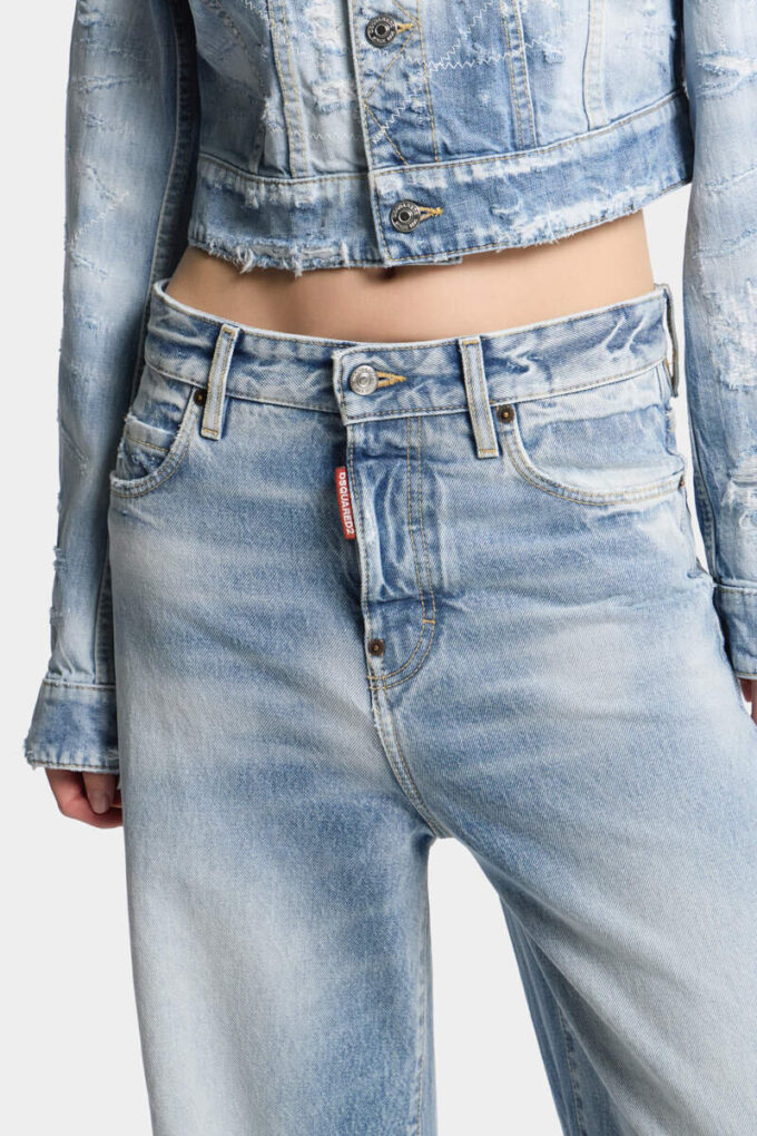 Baggy-Jeans med lys diagonalvask Baggy-Jeans med lys diagonalvask