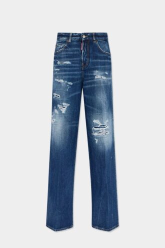 Baggy Traveller-jeans med middels slitt vask