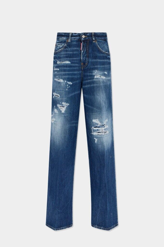 Baggy Traveller-jeans med middels slitt vask