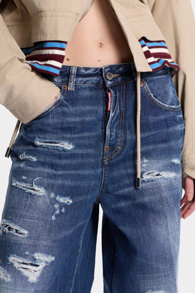 Baggy Traveller-jeans med middels slitt vask