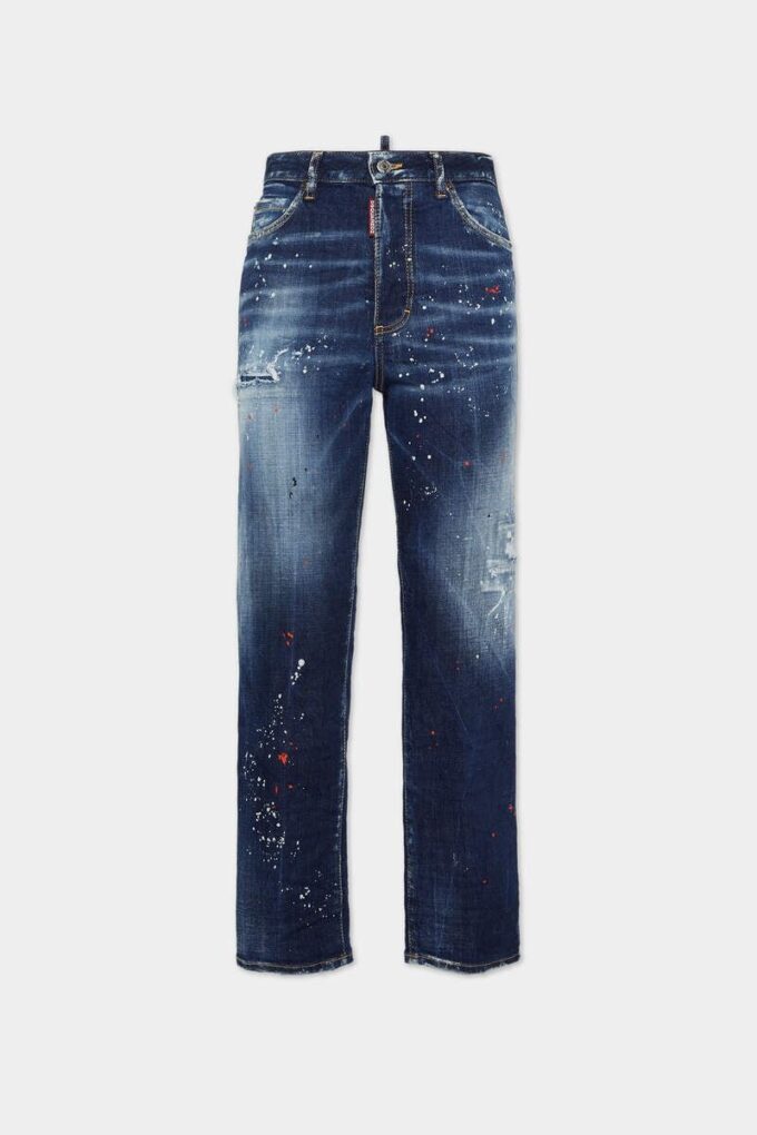 Boston-Jeans i medium rød flekkvask Boston-Jeans i medium rød flekkvask