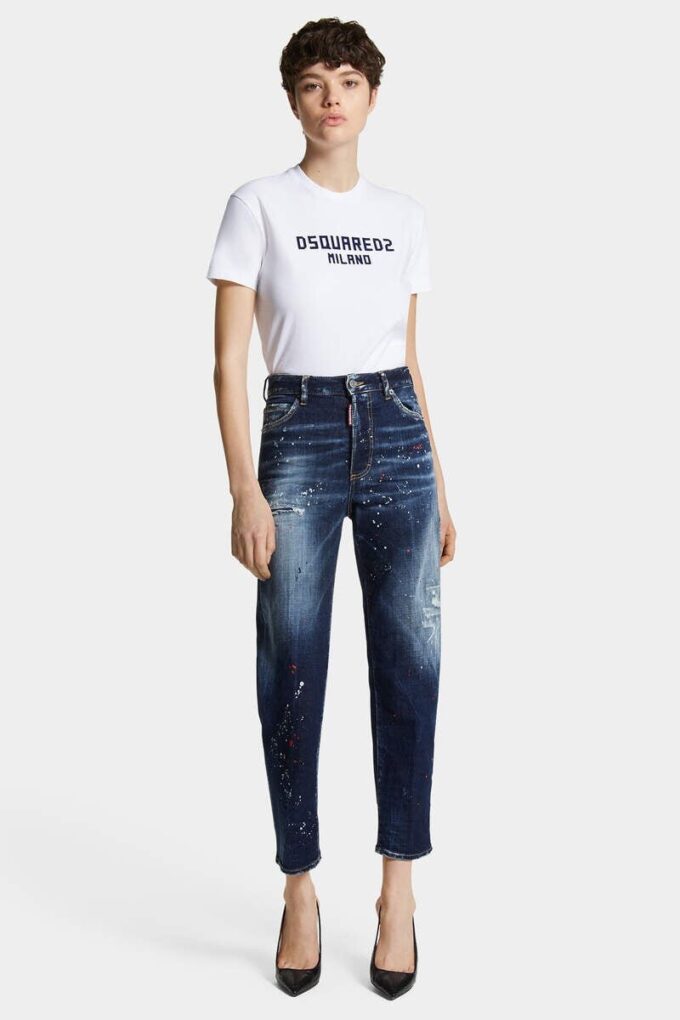 Boston-Jeans i medium rød flekkvask Boston-Jeans i medium rød flekkvask