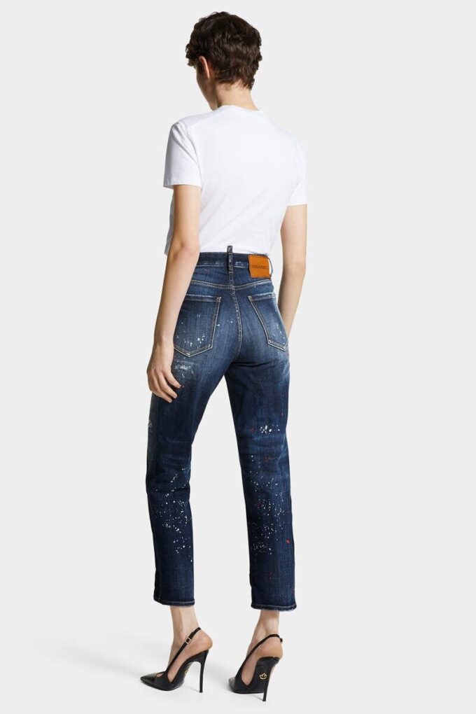 Boston-Jeans i medium rød flekkvask Boston-Jeans i medium rød flekkvask
