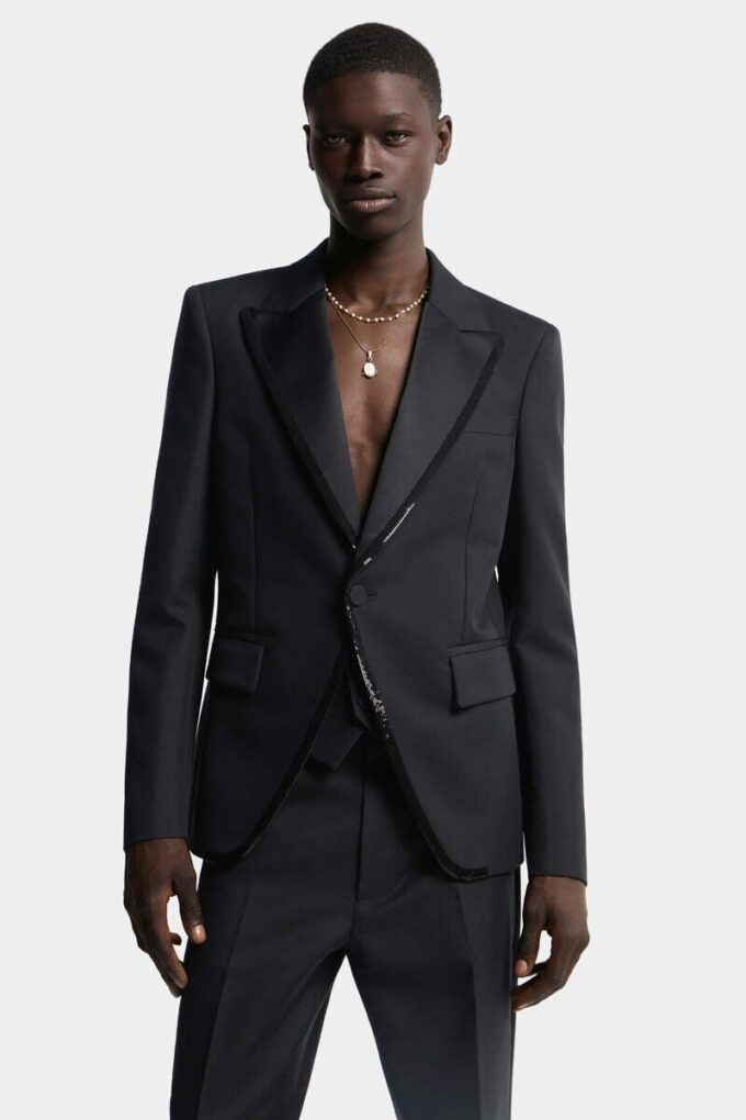 Brodert krage 70-talls blazer
