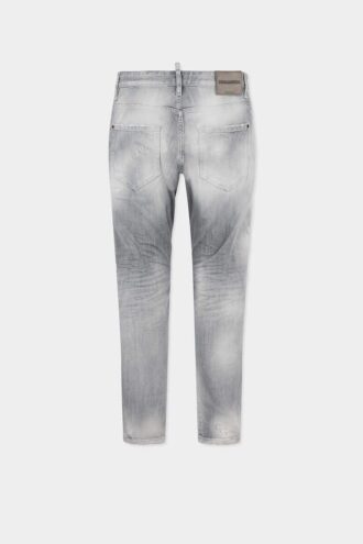 Børstede gråvaskede Slim Twist-Jeans