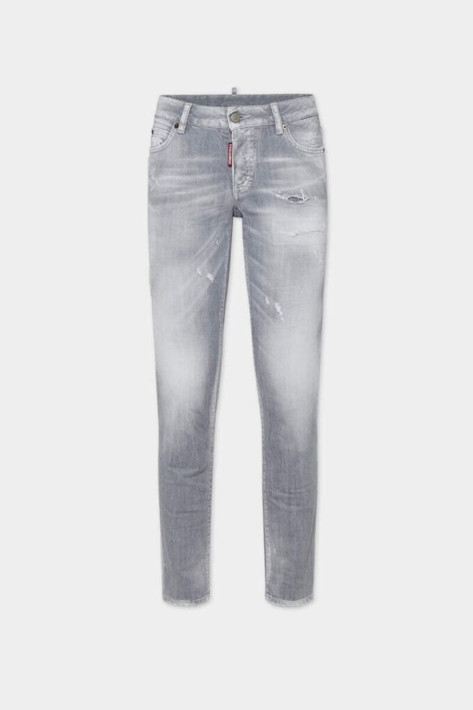 Børstet gråvask Jennifer-Jeans med middels høy midje Børstet gråvask Jennifer-Jeans med middels høy midje
