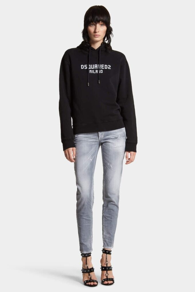 Børstet gråvask Jennifer-Jeans med middels høy midje Børstet gråvask Jennifer-Jeans med middels høy midje