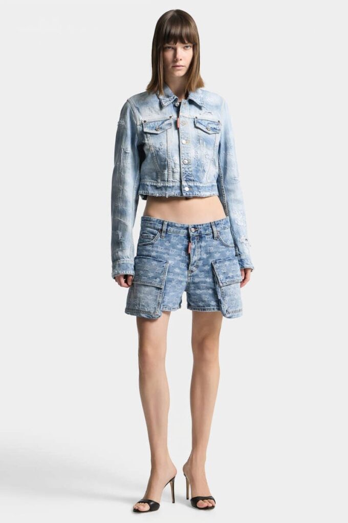 Cargo-shorts i lys vask