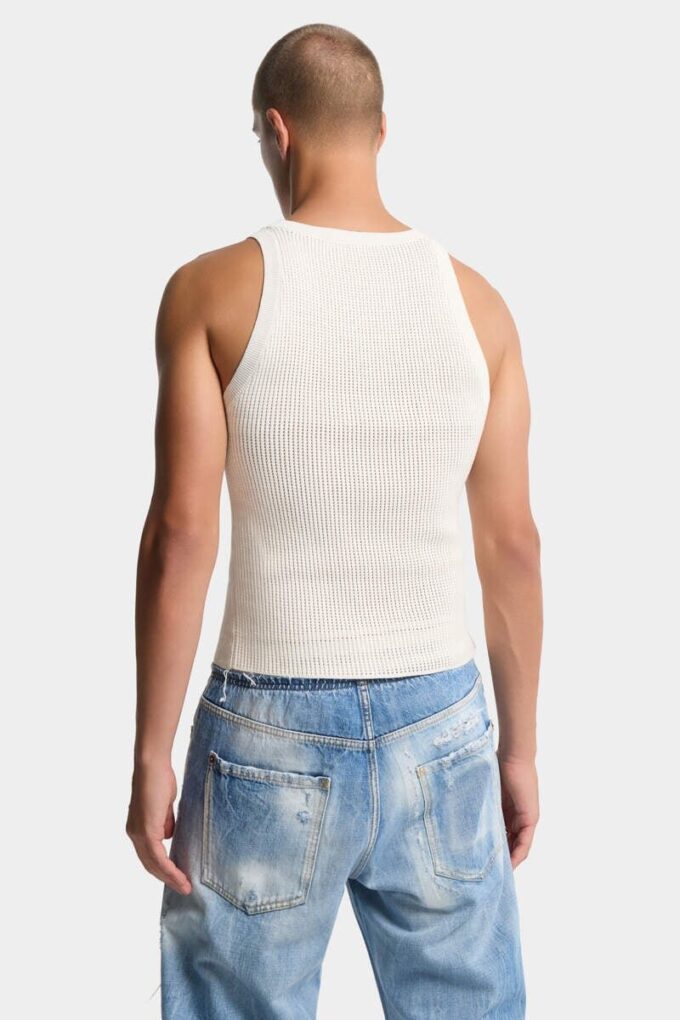 D2 opp-ned strikket tank-top