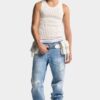 D2 opp-ned strikket tank-top