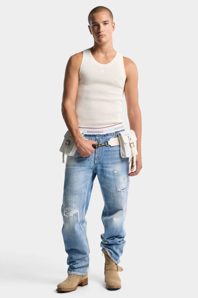 D2 opp-ned strikket tank-top