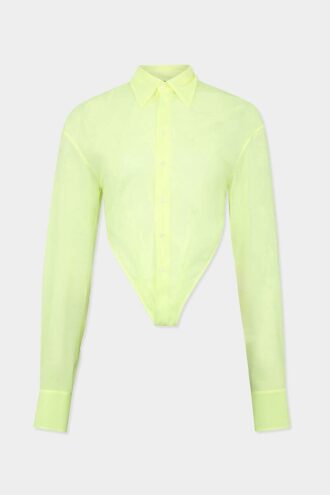 Deep Cut Sheer-skjorte