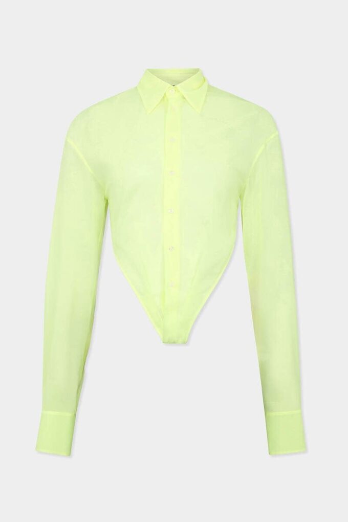 Deep Cut Sheer-skjorte