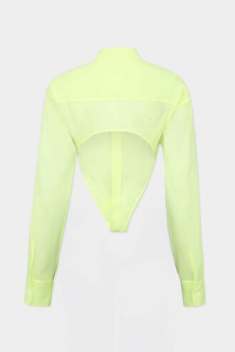 Deep Cut Sheer-skjorte