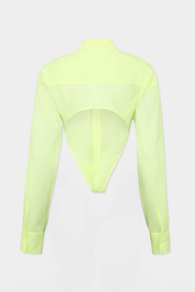 Deep Cut Sheer-skjorte