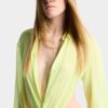 Deep Cut Sheer-skjorte
