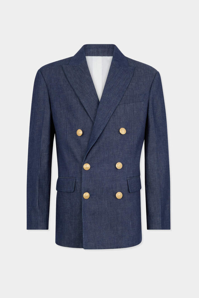 Denimblazer med dobbel knappestolpe