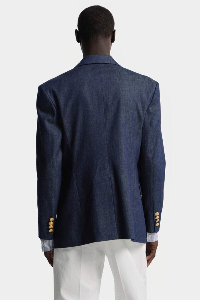 Denimblazer med dobbel knappestolpe