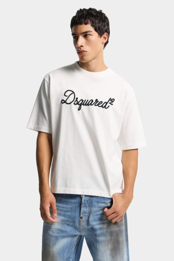Dsquared2 brodert T-skjorte med løs passform