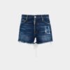 Dsquared2 Rebels mørkvaskede shorts, avkuttet