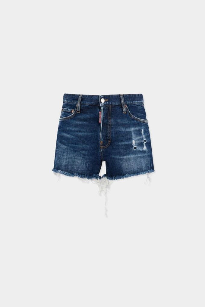 Dsquared2 Rebels mørkvaskede shorts, avkuttet