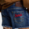 Dsquared2 Rebels mørkvaskede shorts, avkuttet