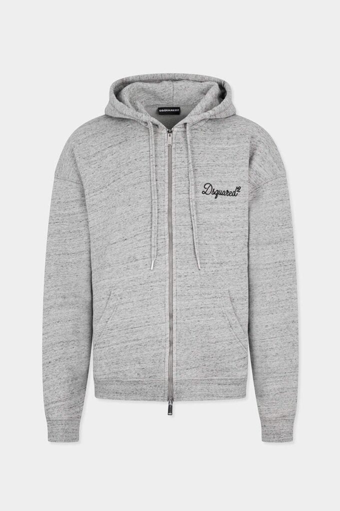 Dsquared2 signatur-hettegenser med glidelås og avslappet passform