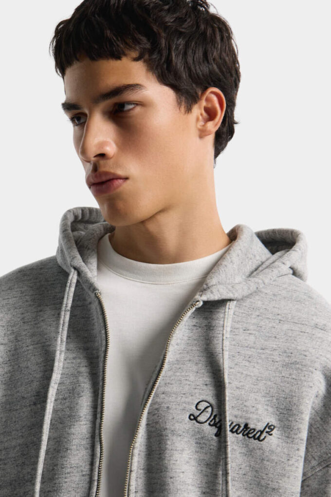 Dsquared2 signatur-hettegenser med glidelås og avslappet passform