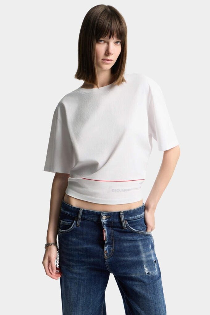Dsquared2 Tape kort T-skjorte med luftig passform Dsquared2 Tape kort T-skjorte med luftig passform