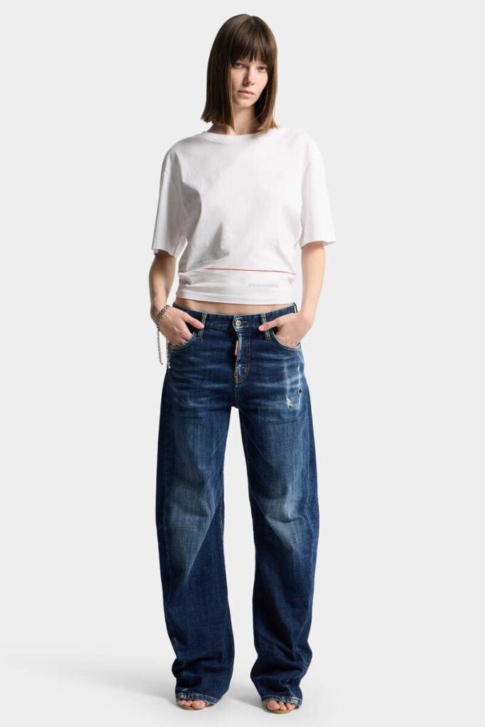 Dsquared2 Tape kort T-skjorte med luftig passform Dsquared2 Tape kort T-skjorte med luftig passform