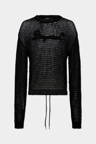 Dsquared2s karakteristiske pullover med åpent mønster