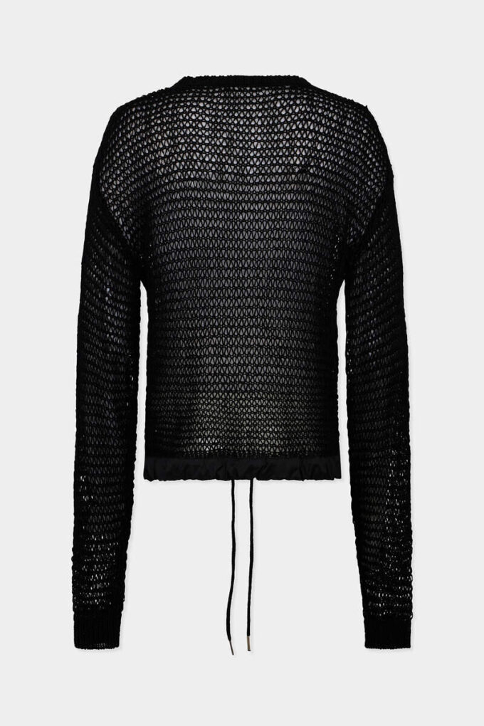 Dsquared2s karakteristiske pullover med åpent mønster