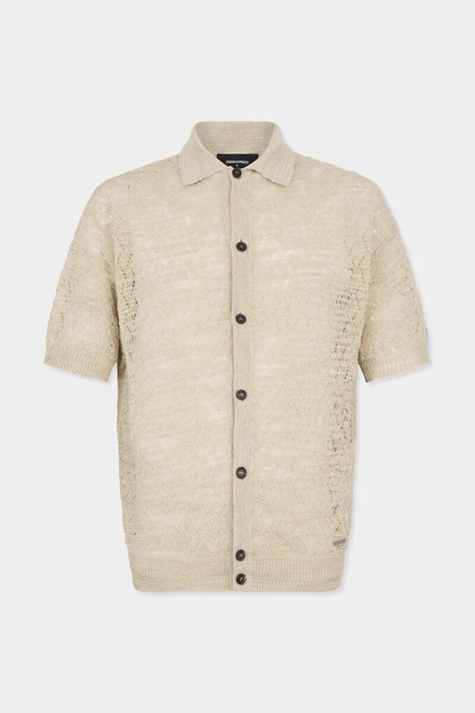 Gjennomsiktig strikket cardigan