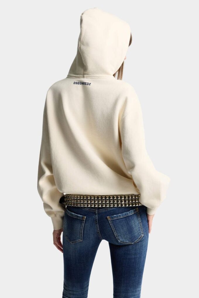 Hettegenser med vintage-fade, kort og vid passform for Shorts
