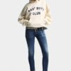 Hettegenser med vintage-fade, kort og vid passform for Shorts
