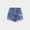 Hotpants med høy midje og mediumvask