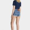 Hotpants med høy midje og mediumvask