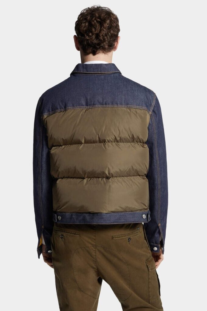 Hybrid puffer-Jeansjakke