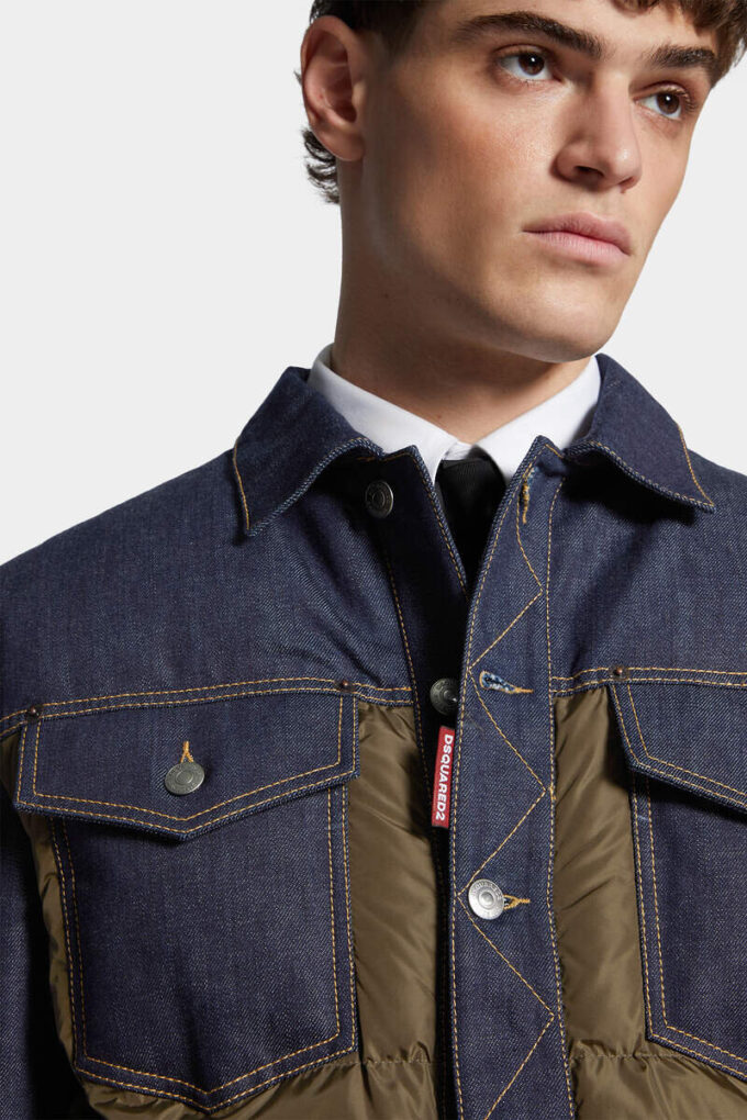 Hybrid puffer-Jeansjakke