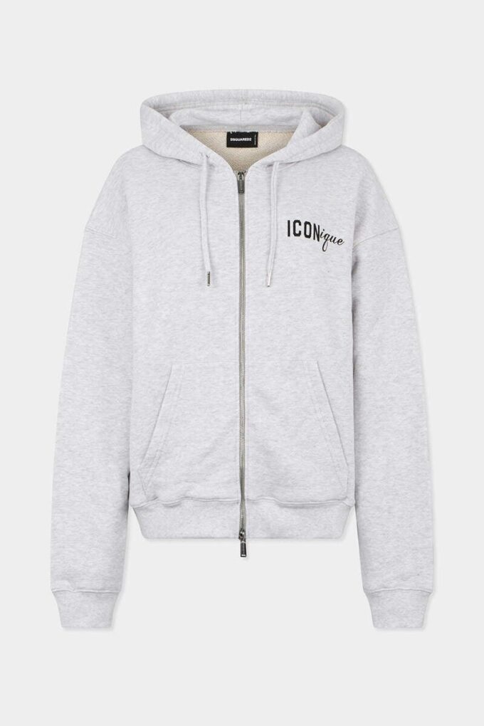 Iconique Boyfriend Fit-hettegenser med glidelås