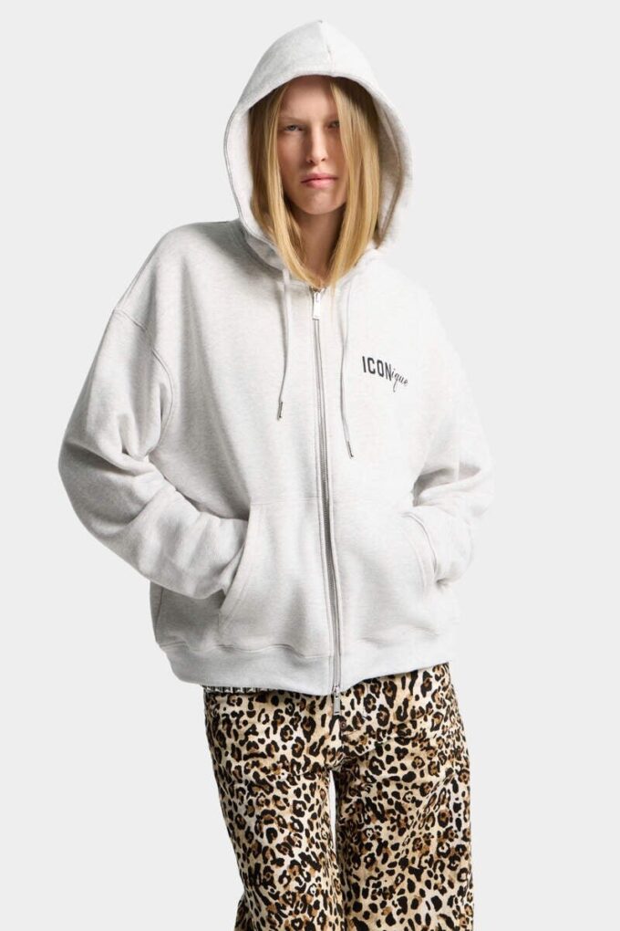 Iconique Boyfriend Fit-hettegenser med glidelås