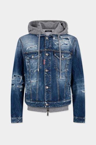 Jeansjakke med medium slitt vask