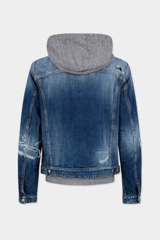 Jeansjakke med medium slitt vask