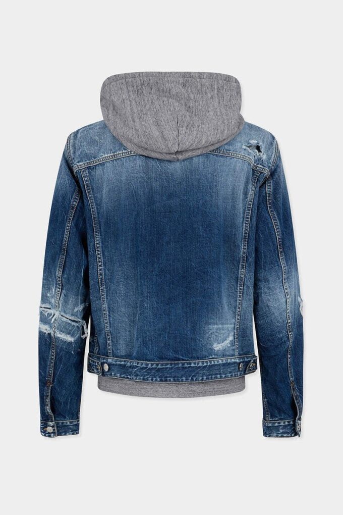 Jeansjakke med medium slitt vask