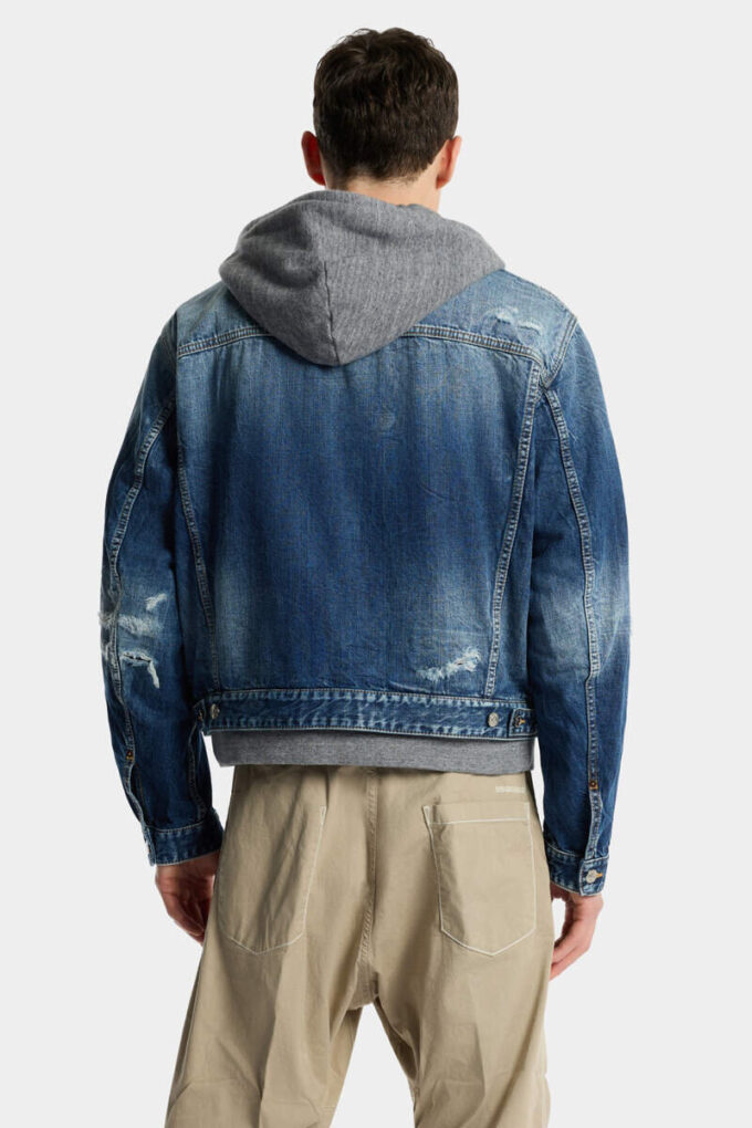 Jeansjakke med medium slitt vask