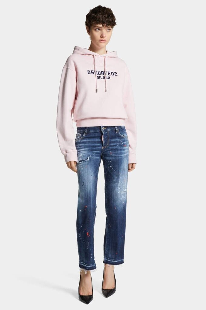 Jenna-jeans med medium røde flekker