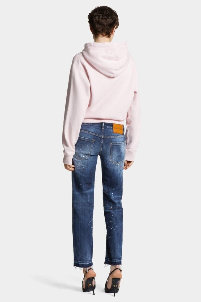 Jenna-jeans med medium røde flekker