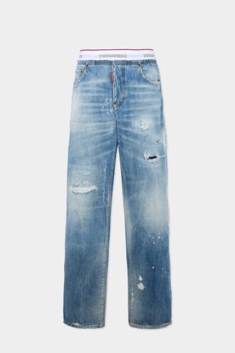Joggebukse i lysvasket denim